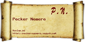 Pecker Nemere névjegykártya